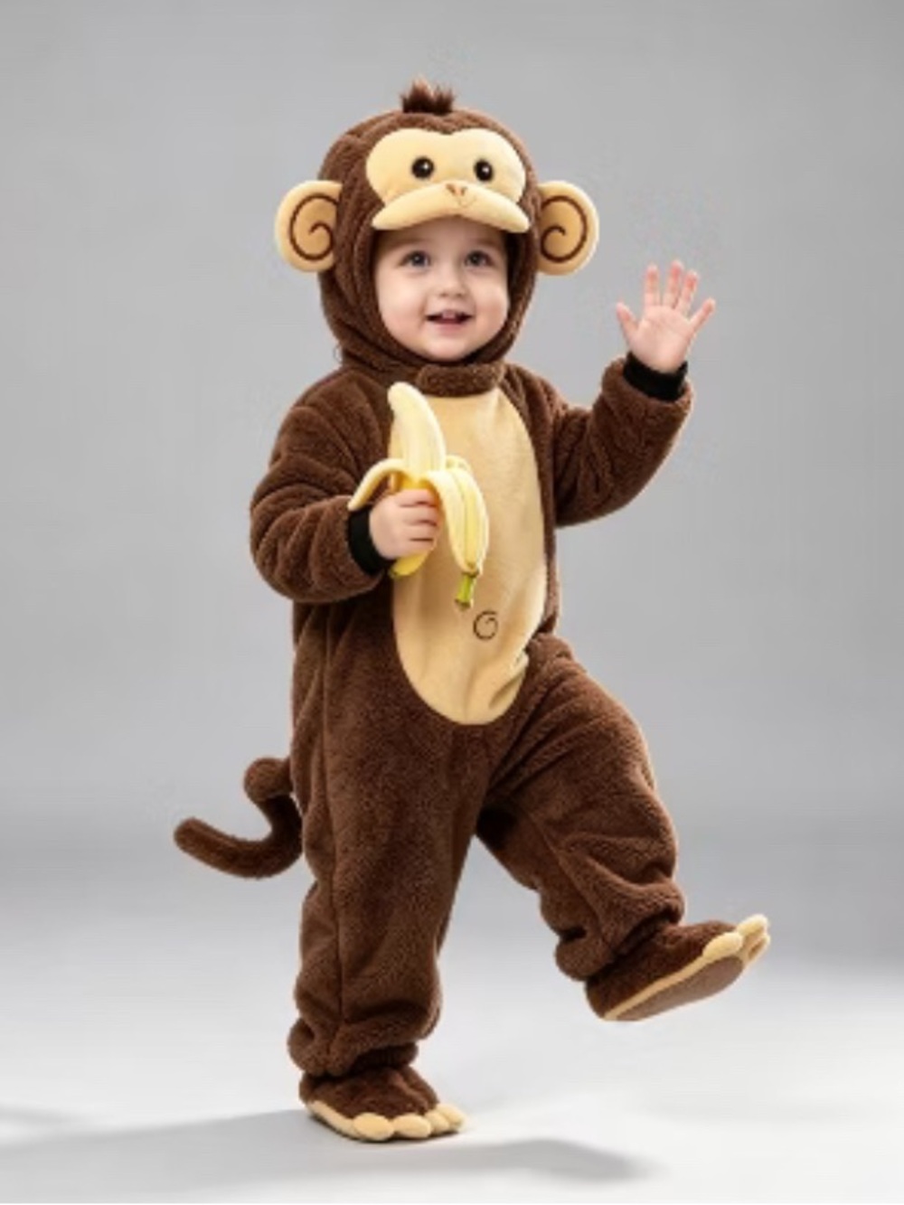Kids Plush Brown Monkey 4pc Costume